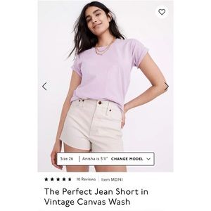 Madewell Perfect Jean Short in Vintage Canvas Wash